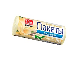Мешки для мусора 30 л, ароматизированные, Ваниль, бежевые, в рулоне 20 шт., ПНД, 9 мкм, 560х530 мм, GRIFON Aroma, 101-020 V в Новоуральске
