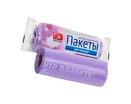Мешки для мусора 35 л, ароматизированные, сиреневые, в рулоне 20 шт., ПНД, 12 мкм, 560х530 мм, GRIFON Полевые Цветы, 100-034 в Новоуральске