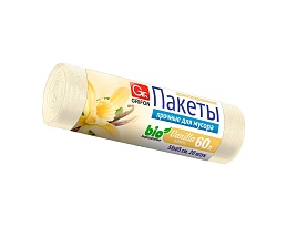 Мешки для мусора 60 л, ароматизированные, Ваниль, бежевые, в рулоне 20 шт., ПНД, 9 мкм, 650х550 мм, GRIFON Aroma, 101-023 V в Новоуральске