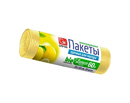 Мешки для мусора 60 л, ароматизированные, Лимон, желтые, в рулоне 20 шт., ПНД, 9 мкм, 650х550 мм, GRIFON Aroma, 101-023 Li в Новоуральске
