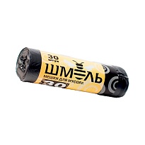 Мешки для мусора 30 л, черные, в рулоне 30 шт., ПНД, 7 мкм, 600х500 мм, ШМЕЛЬ, 4625 в Новоуральске