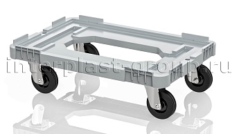 Тележка пластиковая с отверстием без тормозов серая в Новоуральске