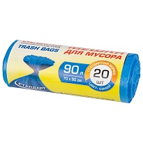 Мешки для мусора 90 л, синие, в рулоне 20 шт., ПНД, 14 мкм, 900х700 мм, LAIMA ULTRA, 607693 в Новоуральске