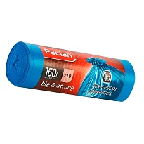 Мешки для мусора 160 л, синие, в рулоне 10 шт., ПВД, 21 мкм, 1200х870 мм, PACLAN Big&Strong, 604075 в Новоуральске