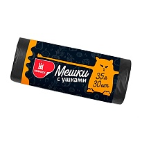 Мешки для мусора 35 л, с ушками, черные, в рулоне 30 шт., ПНД, 10 мкм, 655х500 мм, Comfort, М6064 в Новоуральске