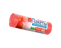 Мешки для мусора 60 л, ароматизированные, Клубника, красные, в рулоне 20 шт., ПНД, 9 мкм, 650х550 мм, GRIFON Aroma, 101-023 K в Новоуральске