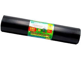 Мешки для мусора 280 л, ароматизированные, черные, в рулоне 10 шт., ПВД 110 мкм, 1400х930 мм, Добрыня, Dob28010black в Новоуральске