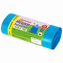 Мешки для мусора 35 л, синие, в рулоне 30 шт., ПНД, 10 мкм, 600х500 мм, Любаша, 608091 в Новоуральске