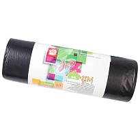 Мешки для мусора 220 л, черные, в рулоне 10 шт., ПВД, 29 мкм, 1100х830 мм, Концепция Быта ЭкоДом, 604924 в Новоуральске