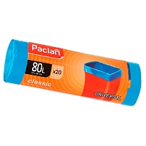 Мешки для мусора 80 л, синие, в рулоне 20 шт., ПНД, 12 мкм, 900х700 мм, PACLAN Classic, 606335 в Новоуральске