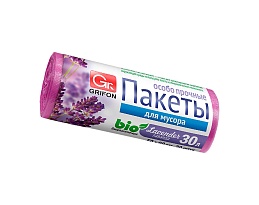Мешки для мусора 30 л, ароматизированные, Лаванда, сиреневые, в рулоне 20 шт., ПНД, 9 мкм, 560х530 мм, GRIFON Aroma, 101-020 La в Новоуральске