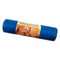 Мешки для мусора 100 л, с завязками, синие, в рулоне 10 шт., ПВД, 40 мкм, 840х670 мм, Концепция Быта Vitalux, 604933 в Новоуральске