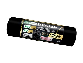 Мешки для мусора 240 л, черные, в рулоне 10 шт., ПВД 60 мкм, 1300х930 мм, EXTRA LUX+, 24010115 в Новоуральске